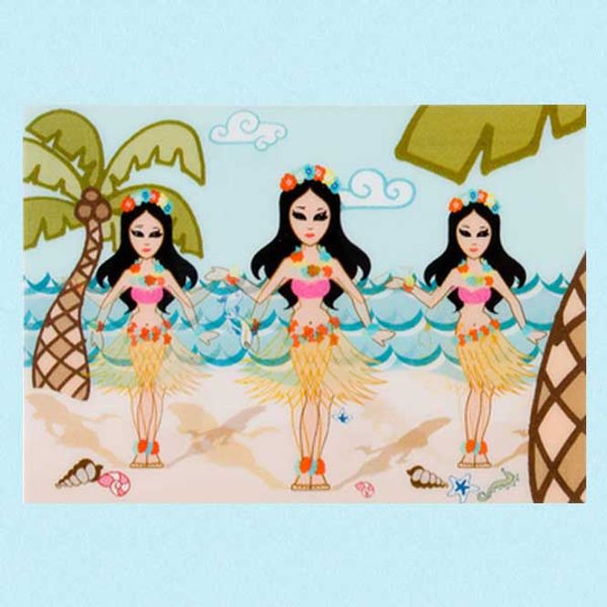 Hovedbilde Kort 3D Hula girls