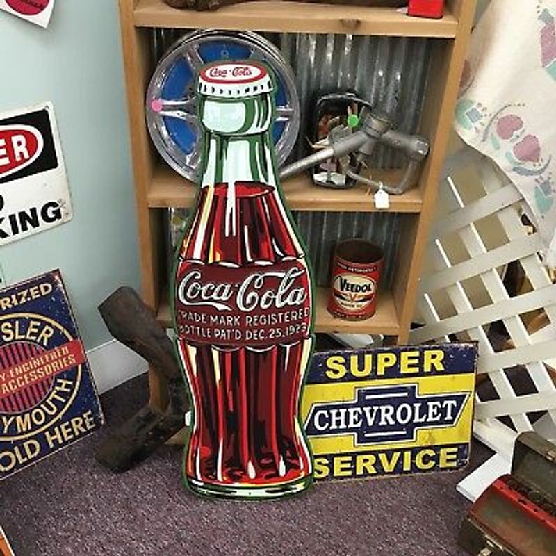 Metall Coca Cola 90 cm flaske