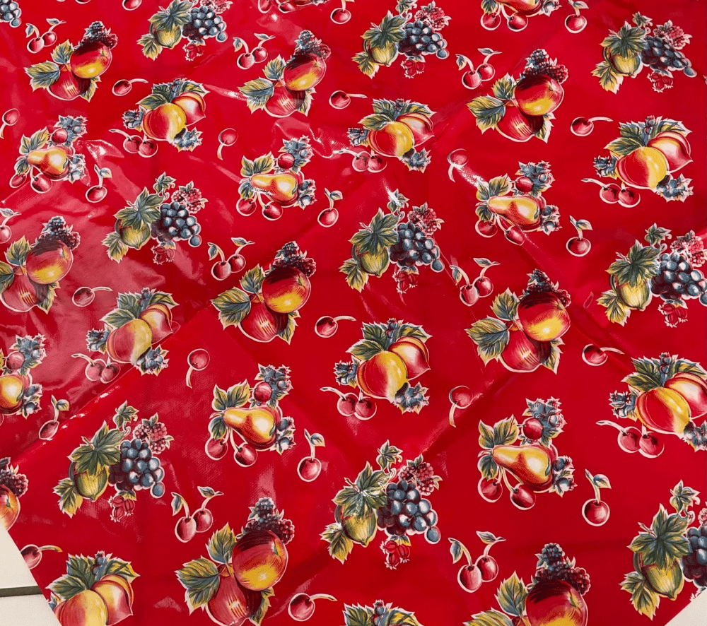 Voksduk r&oslash;d med frukter