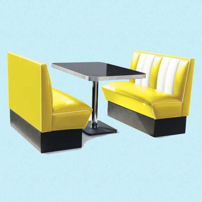 Dinerbooth sett komplett med bord 120 cm 