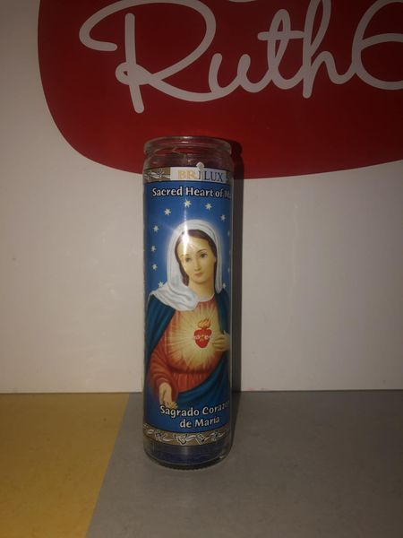 Marias hellige hjerte stearinlys i glass